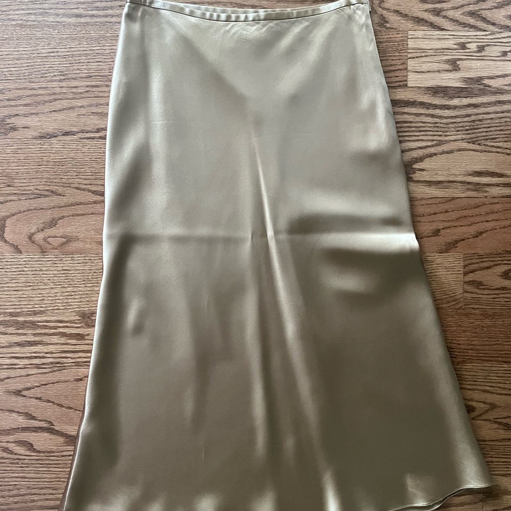 Ralph Lauren silk cream midi skirt